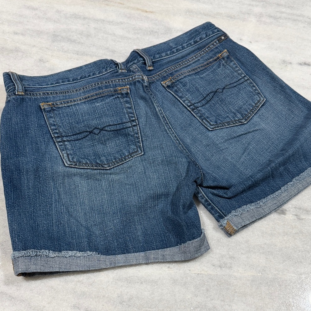Lucky Brand Medium Blue Denim Frayed Hem Shorts - Picture 2 of 4